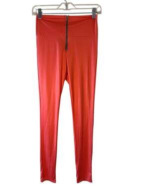 YoYo5 Womens Coral High Waist Stretch Skinny Leggings Exposed Zipper NWOT Sz S